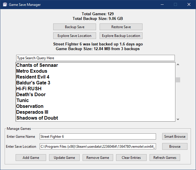 Game Save Manager